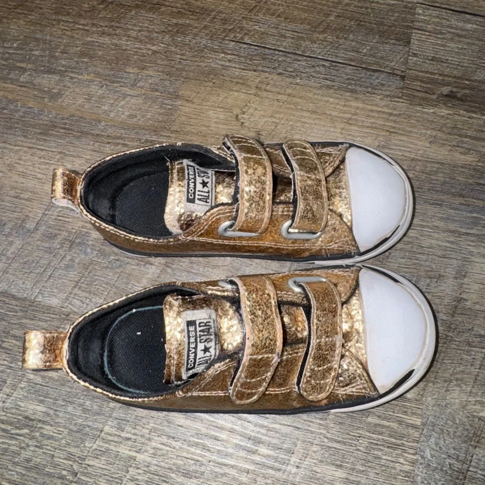 Converse Chuck Taylor All Star Gold Glitter Infant Shoes A08211C Size 9 Toddler